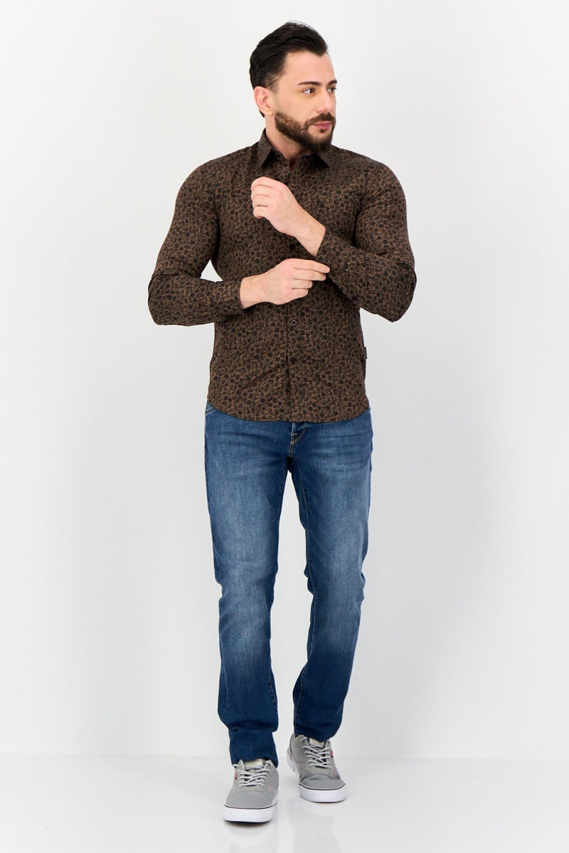 Kenneth Cole Men Regular Fit Floral Print Long Sleeves Shirt, Multicolor - Image 4